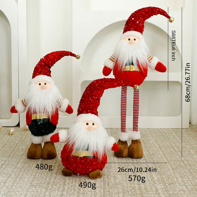 Standalone Christmas Standing Stretch Dolls, Hotel Window Display Snowman Reindeer Plush Toys Decorations
