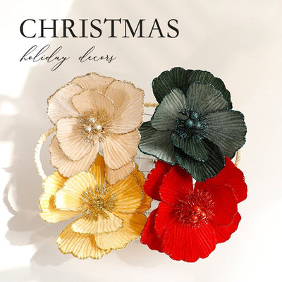 New Christmas Flower Artificial Floral Dried Flower Festival Decoration European Style Preserved Flower Ornament Christmas Tree Decor eprolo