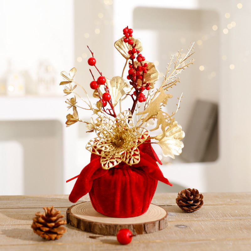 Christmas Red Berry Branch Decorative Ornament, DIY Christmas Scene Decoration, Festival Atmosphere Decoration