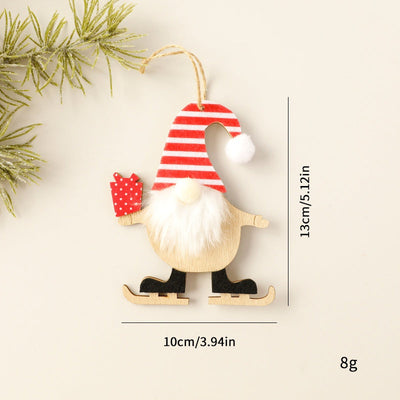 Santa Claus Wooden Ornament Christmas Tree Decoration for Holiday Atmosphere and Scene Arrangement eprolo