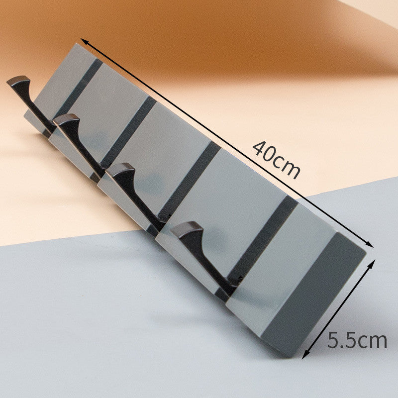 No Drill Bamboo Wall Hook Rail by Cavira with 4 and 5 hooks, waterproof grey and pink finish, suitable for kitchen, bathroom, or entryway.