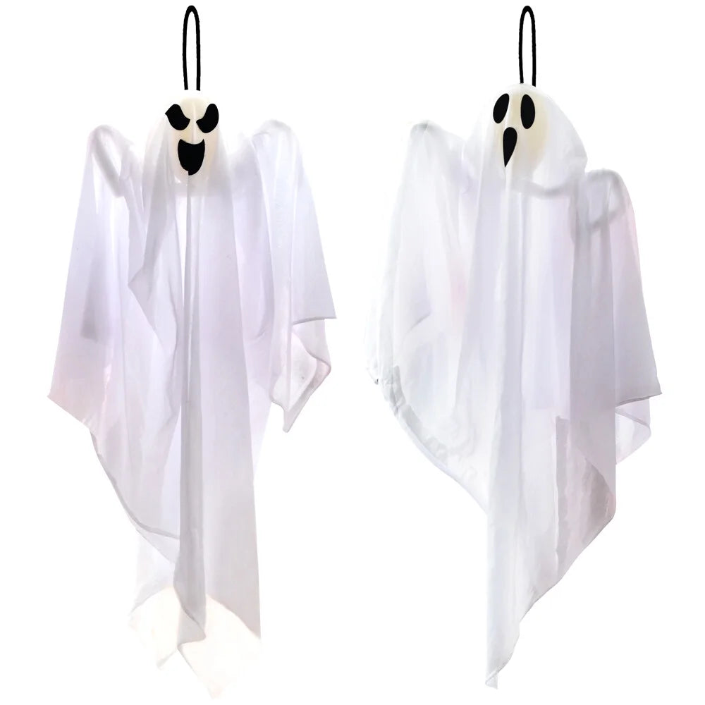 2 Packs Hanging Ghost Halloween Decorations Outdoor,27.5" Cute Flying Ghosts Outdoor Hanging Halloween Decorations Yard Decorations