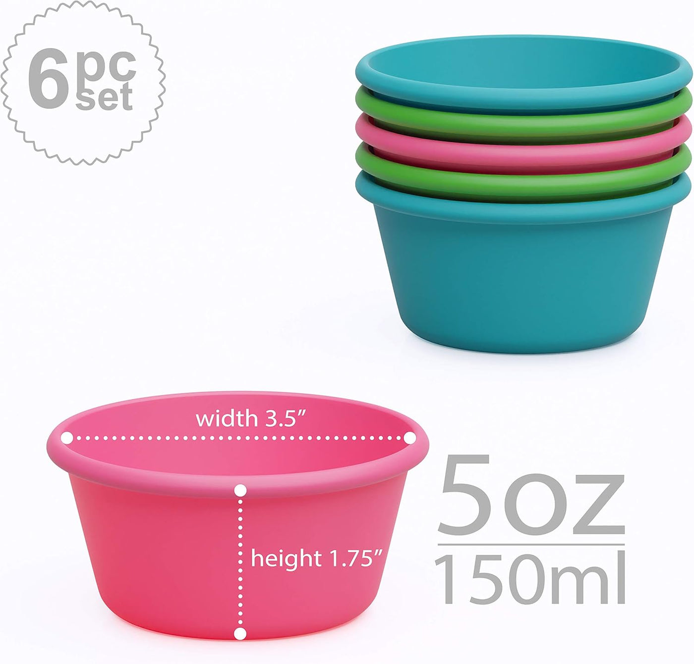 Premium Silicone Jumbo Muffin Cups - Set of 6 for Perfect Baking & Air Frying, 3.5 Inch Large Cupcake Liners