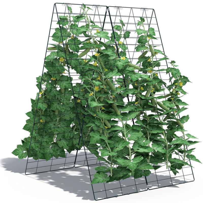 2 Pieces Foldable A-Frame Trellis Plant Supports with Twist Ties - GG store