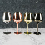 Cavira stainless steel wine and champagne glass, 500ml unbreakable stemmed tumbler, ideal for outdoor, travel, or home bar use.