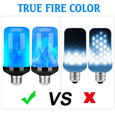 Transform Your Space with Upgraded LED Flame Light Bulbs - 4 Flickering Modes for Halloween & Parties (2 Pack)