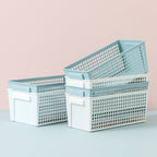 Cavira Nordic minimalist PP hollow storage basket, portable and stackable organizer for desktop, kitchen, bathroom, or bedroom.