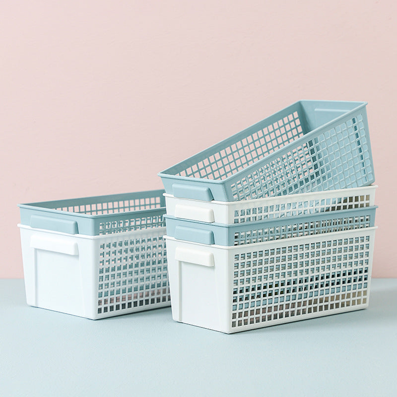 Cavira Nordic minimalist PP hollow storage basket, portable and stackable organizer for desktop, kitchen, bathroom, or bedroom.