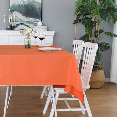 Heavy Duty Water-Resistant Orange Square Tablecloth - 60" x 60" Washable & Wrinkle-Free for Indoor/Outdoor Use