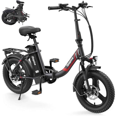 Electric Bike 16" X 3.0 Fat Tire 48V 350W Folding Cruiser Step-Through Commuter - 16 Inch Fat Tire Electric Bike 19.8MPH UL2849 Certified - GG store