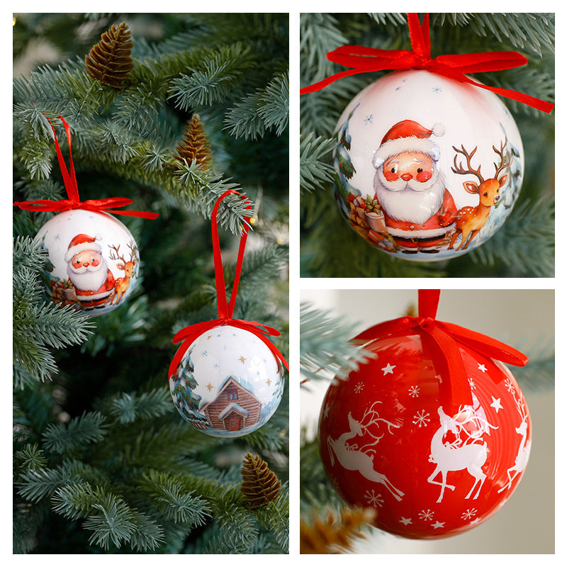 Christmas Gift Box Christmas Tree Decoration Hanging Ornaments Painted Foam Stickers Talking Christmas Ball Set