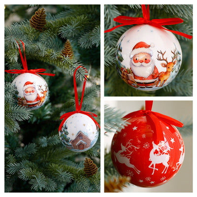 Christmas Gift Box Christmas Tree Decoration Hanging Ornaments Painted Foam Stickers Talking Christmas Ball Set