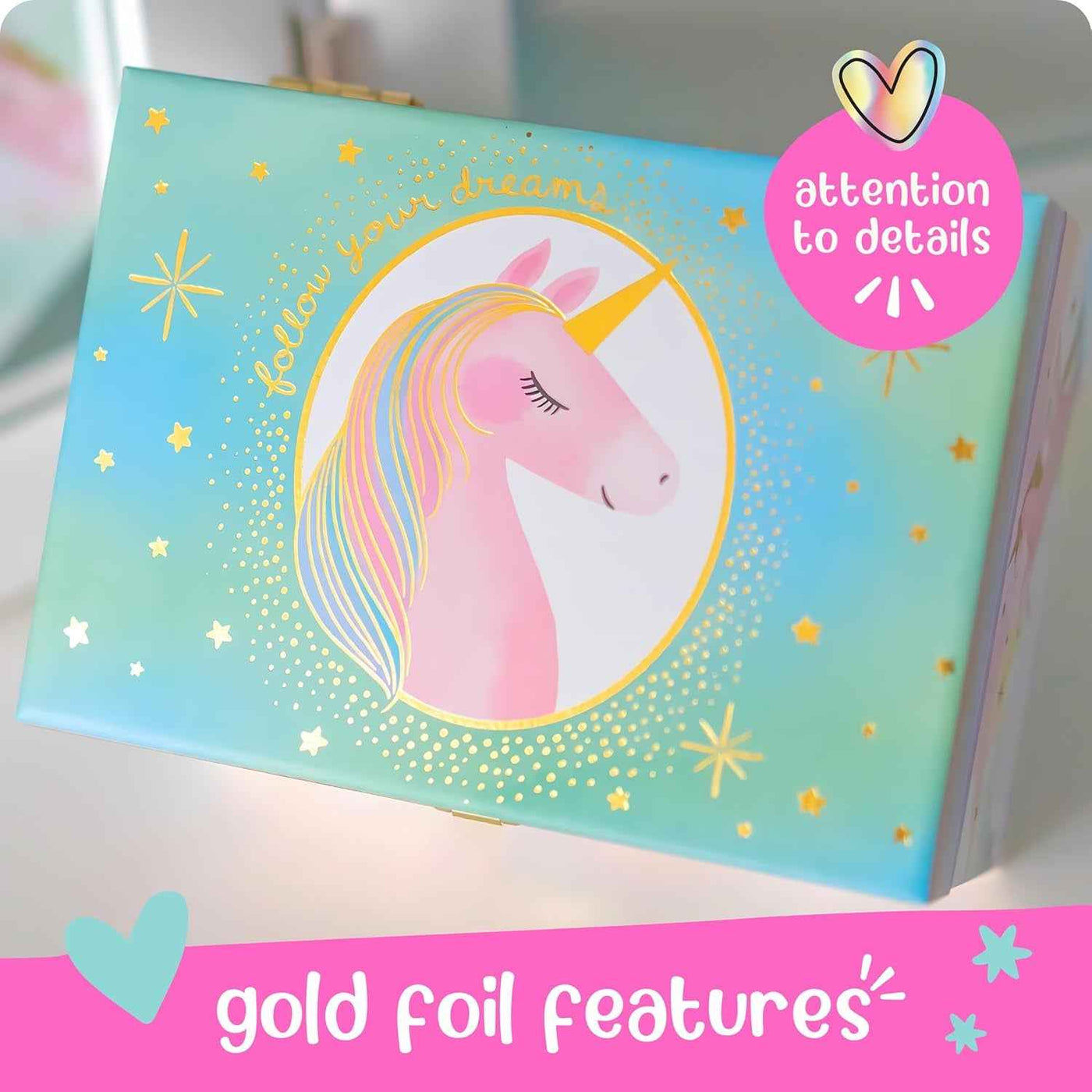 Musical Girls Jewellery Box, Unicorn Gifts for Girls, Unicorn Toys for 4-6, 15.2 X 11.8 X 8.9 Cm - GG store