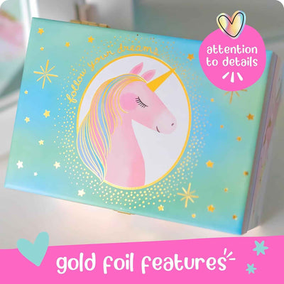Musical Girls Jewellery Box, Unicorn Gifts for Girls, Unicorn Toys for 4-6, 15.2 X 11.8 X 8.9 Cm - GG store