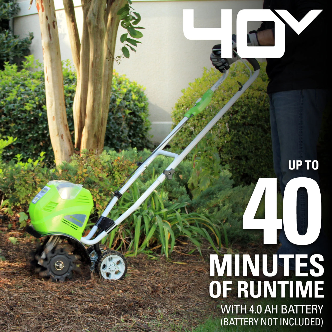 Powerful 40V 10" Walk-Behind Garden Cultivator - Efficient Tilling for Your Garden (Battery Not Included)