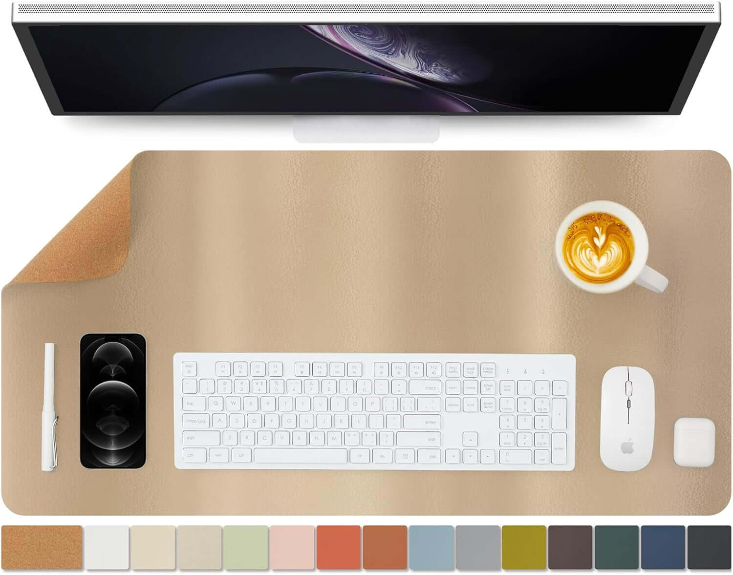 Dual Sided Cork Desk Mat – Large Office Desk Protector & Work From Home Pad Default Title