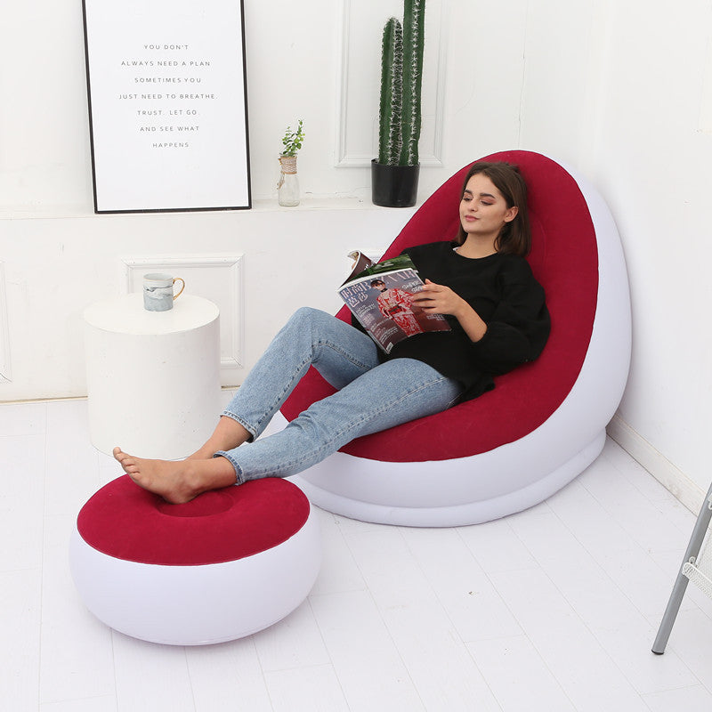 Inflatable Lounge Chair with Footrest - Portable Air Sofa for Indoor & Outdoor - Cavira
