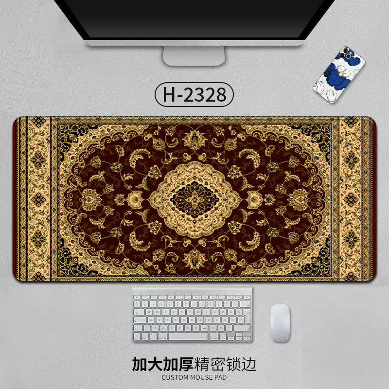 Large Persian-style rubber mouse pad with anti-slip backing, ideal for office or gaming desk, featuring intricate Persian design.