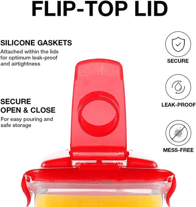 Aqua Fridge Door Water Jug - BPA Free Pitcher with Handle & Flip Top Lid, 3 Quarts - Ideal for Teas & Juices, Red