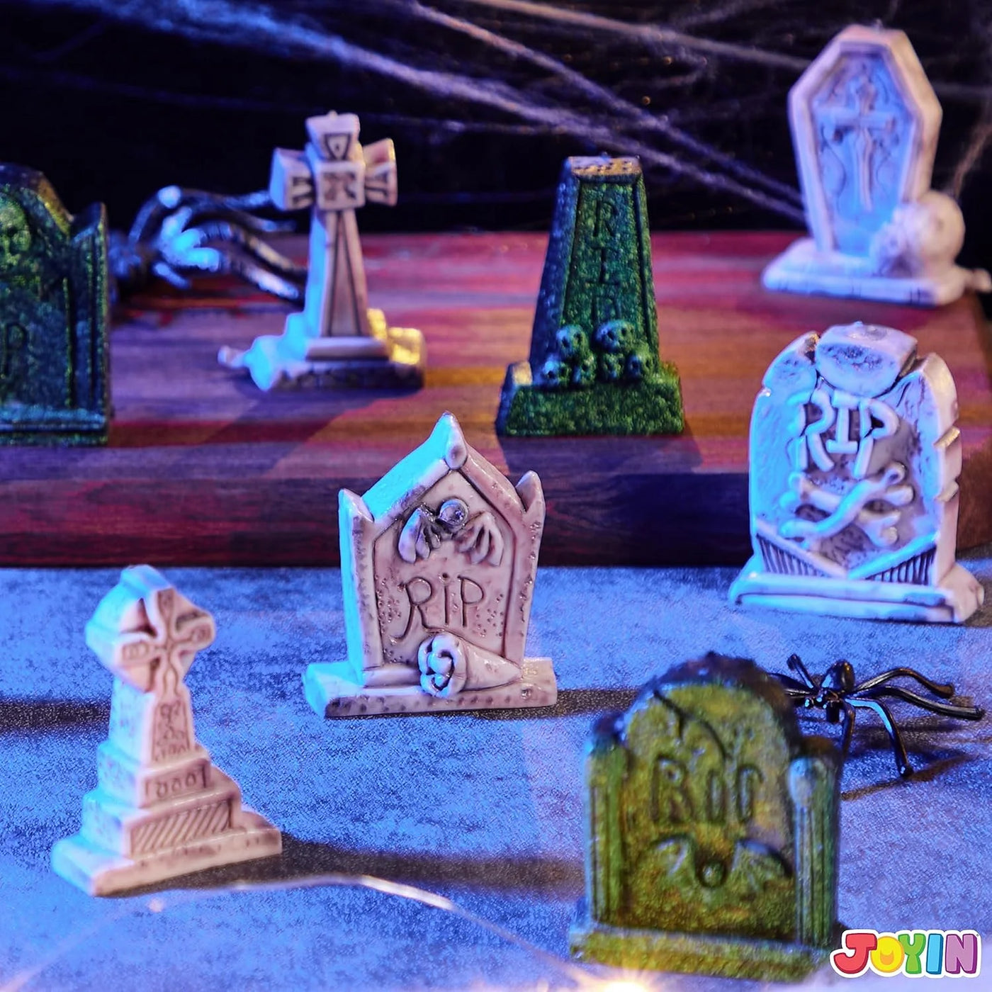 12 Pack Mini Halloween Tombstones - Perfect Foam Decorations for Spooky Outdoor & Indoor Yard Displays