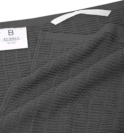Premium Pack of 6 Extra Absorbent Grey Kitchen Towels - Striped Chef Weave, Large 380 GSM Dish Drying Towels