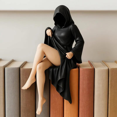 Female Sitting Statue for Desktop/Bedroom/Living Room Halloween Home Decor
