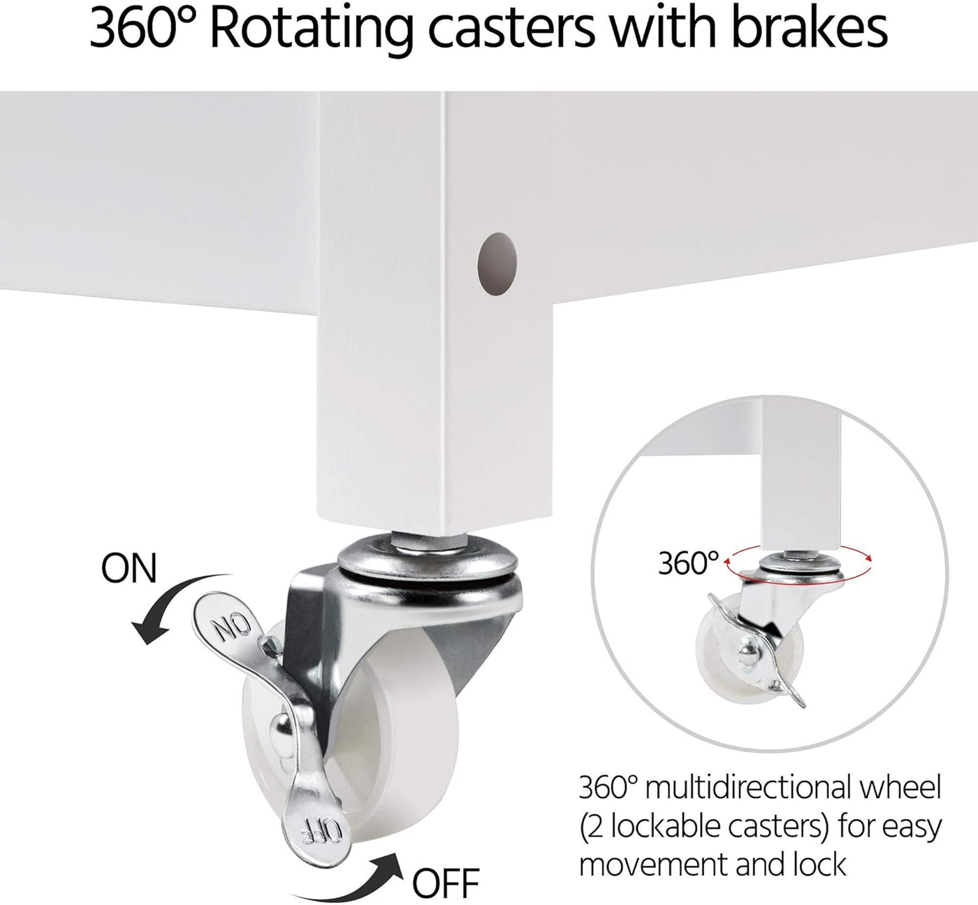 Stylish 40" Rolling Kitchen Island Cart with Solid Wood Top, 3 Tiers and Ample Storage - Perfect for Dining or Entertaining, White Finish