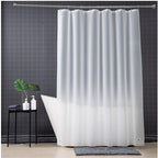 Cavira PEVA frosted shower curtain with metal eyelets, 180x180cm waterproof semi-transparent bathroom curtain with hooks