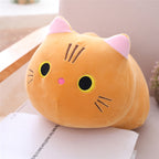 Cavira cute cat-shaped plush pillow with soft fleece, cylindrical bolster for bedroom, sofa, nap, or office rest.