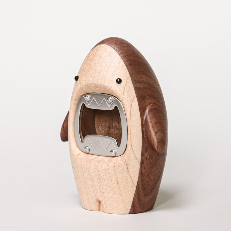 Wooden Shark Bottle Opener - Handcrafted Desktop Decor & Beer Opener Gift - Cavira