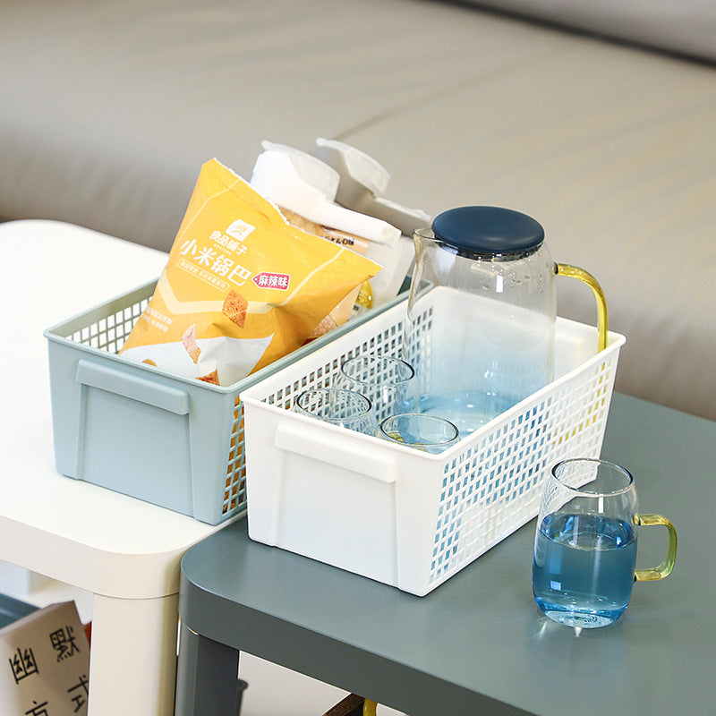 Cavira Nordic minimalist PP hollow storage basket, portable and stackable organizer for desktop, kitchen, bathroom, or bedroom use