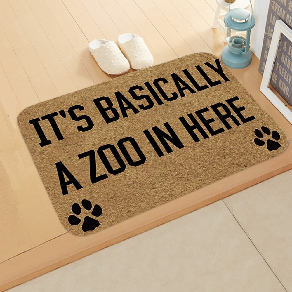 Cavira printed flannel doormat with colorful patterns, measuring 40x60cm, suitable for entrance, hallway, kitchen, or bedroom.
