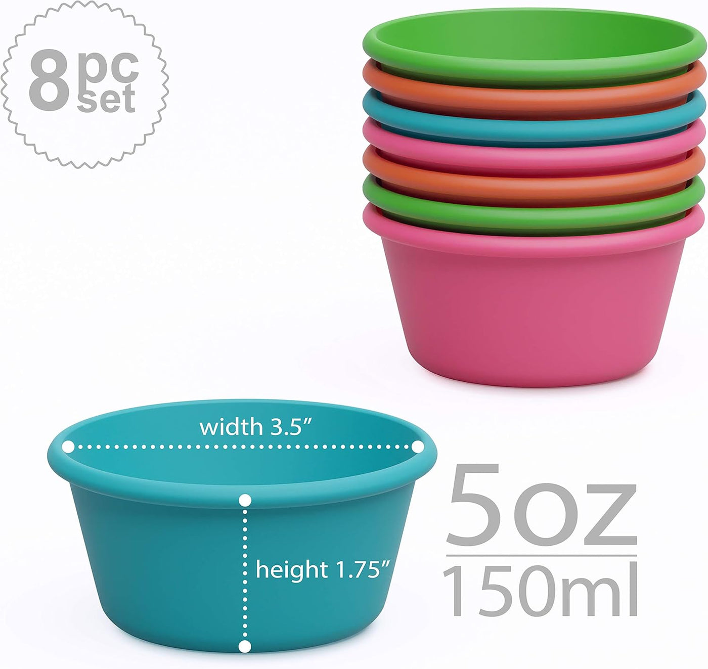 Jumbo Silicone Muffin Cups for Perfect Baking - Set of 8 Large Air Fryer Muffin & Cupcake Liners, 3.5 Inch