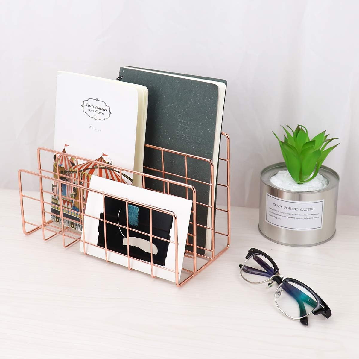 Metal Desktop Mail Organizer – 3 Slot Letter & Document Storage Holder