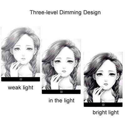 Led Drawing Copy Pad 3 Level Dimmable Board Table Animation Painting Educational Toys Gift Adjustable Light Notepad for Children - GG store