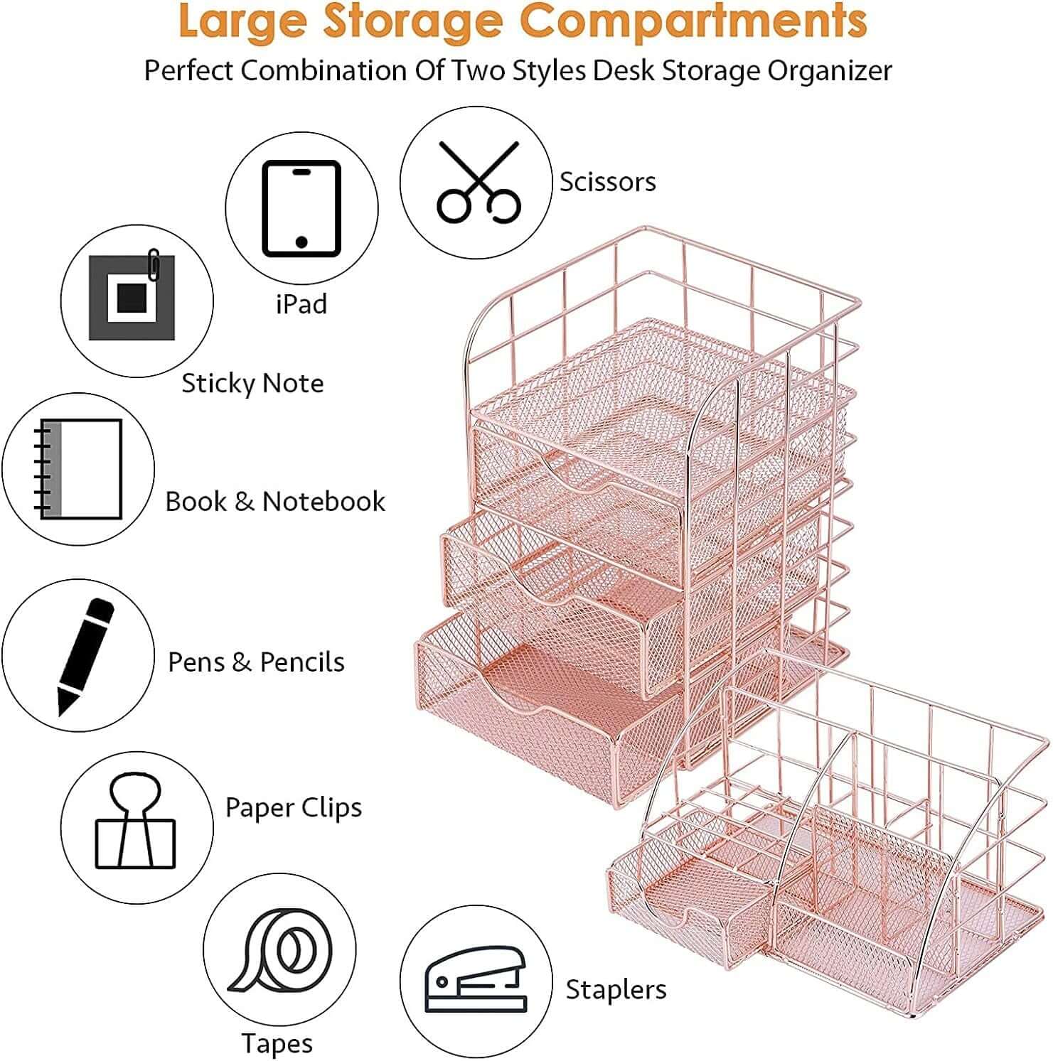 Minimal Desk Organizer Set – Office Storage Accessories & Workspace Organizer
