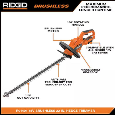 Powerful 18V Brushless Cordless String Trimmer & Hedge Trimmer Combo with 4.0 Ah Battery & Charger
