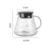 White 600ml Cloud Pot glass pour-over coffee server by Cavira, V60 compatible borosilicate glass carafe for minimalist brewing.
