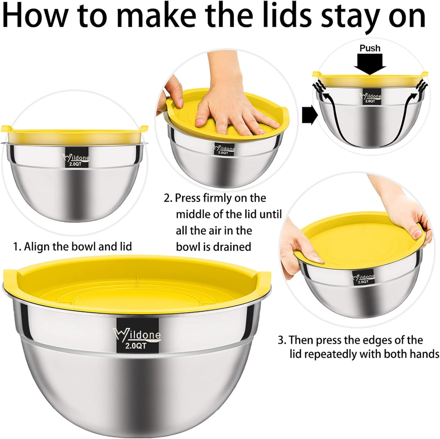 19-Piece Stainless Steel Mixing Bowls Set with Airtight Colorful Lids - Extra Deep, BPA Free, Ideal for Mixing & Serving