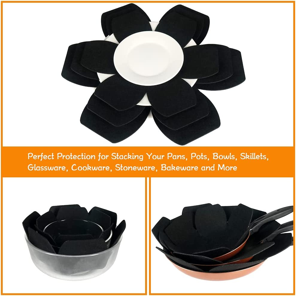 Ultimate Pan Protectors Set – 12 Felt Pot Separators in 3 Sizes for Stacking & Safeguarding Your Cookware