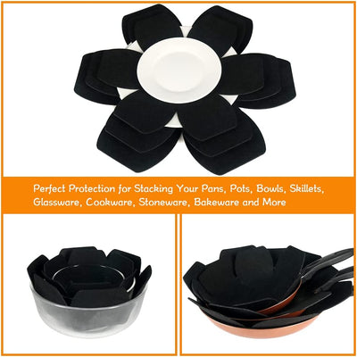 Ultimate Pan Protectors Set – 12 Felt Pot Separators in 3 Sizes for Stacking & Safeguarding Your Cookware