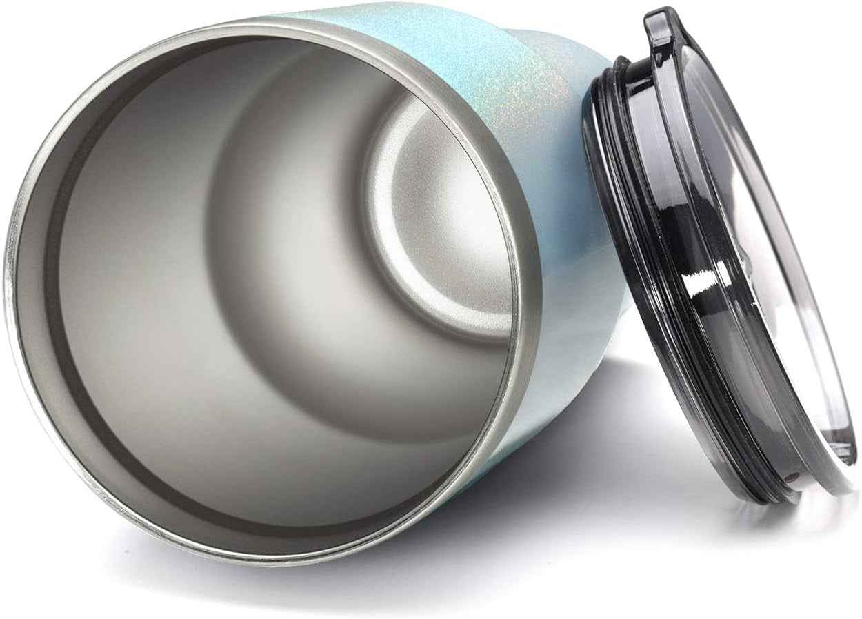 30Oz Insulated Tumbler with Lid and Straws - Stainless Steel Double Vacuum Travel Mug for Home, Office, and Parties - Glitter Teal - GG store