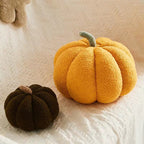 Cavira plush pumpkin pillow, soft round sofa cushion in orange with a pumpkin design, perfect for living room or bedroom decor
