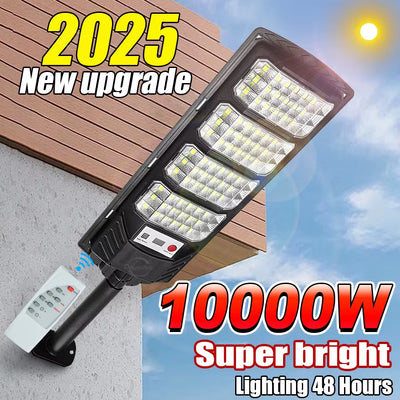 Ultra Powerful 10,000W Outdoor Solar Lamp - 320° Wide Range Lighting with Adjustable Brightness for Optimal Visibility