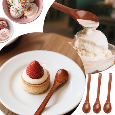 12PCS Dark Brown Mini Wooden Spoons - 5" Honey Spoons for Tea, Coffee, Jam, Sugar, Spices & More