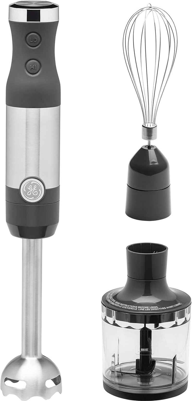 Immersion Blender for Shakes, Smoothies & Baby Food | Handheld 500W Blender with Whisk, Blending Jar & 2-Speed Interchangeable Attachments | Easy Clean Stainless Steel - GG store