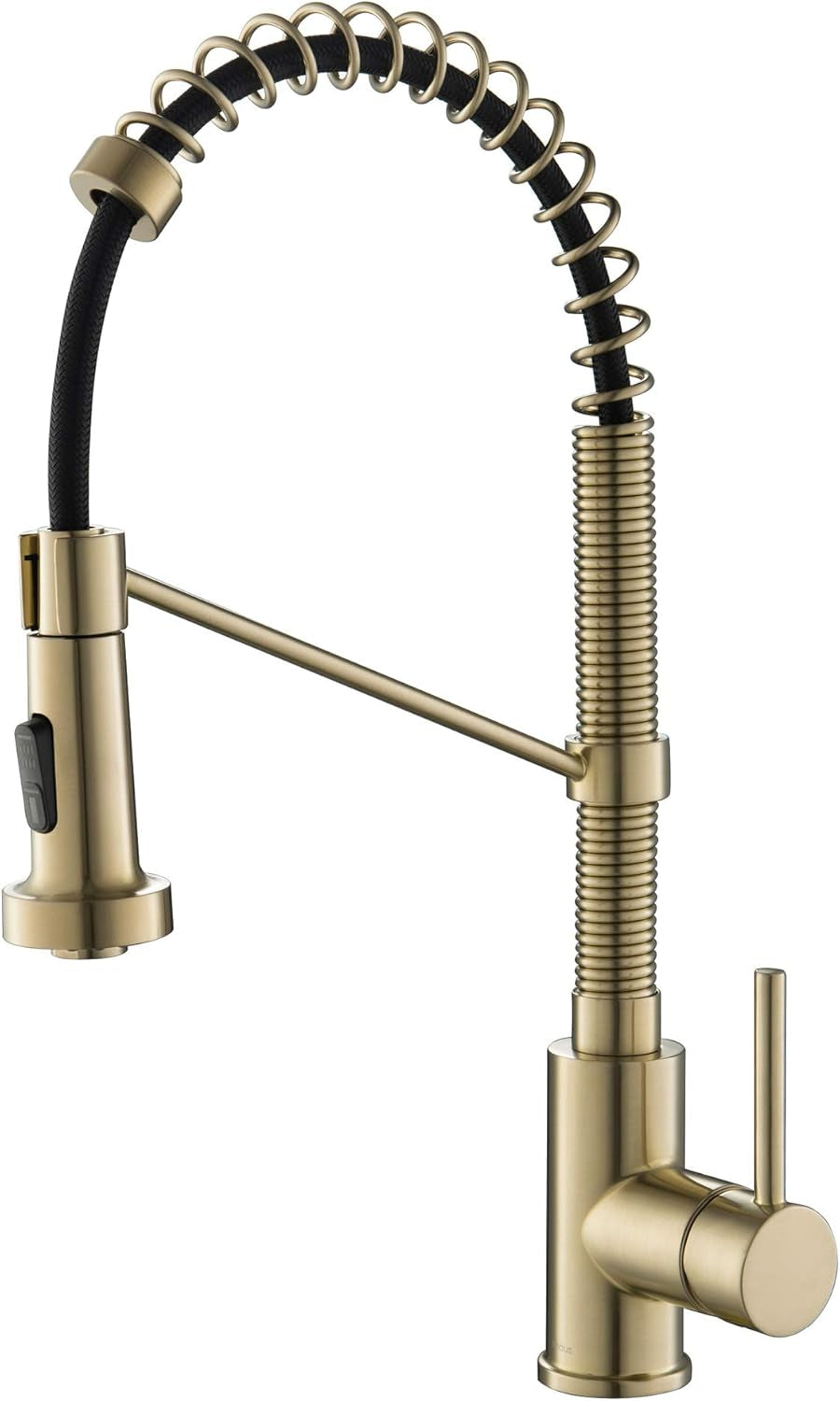 Bolden Commercial Style 2-Function Single Handle Pull down Kitchen Faucet in Brushed Gold, KPF-1610BG - GG store