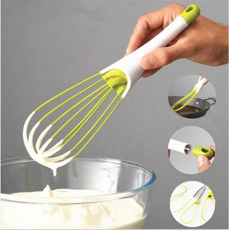 Rotating plastic egg beater multifunctional manual egg mixer easy to clean and dough baking tool - Cavira