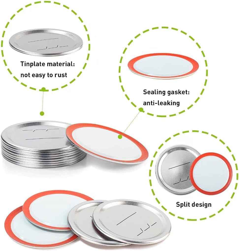 50-Count 70Mm Regular Mouth Canning Lids for Ball, Kerr Jars, Wide Canning Lids 100% Fit Airtight for Regular Mouth Jars Leak Proof Rust-Proof Canning Jar Lids for Homemade Jam Pickles(50Pcs) - GG store