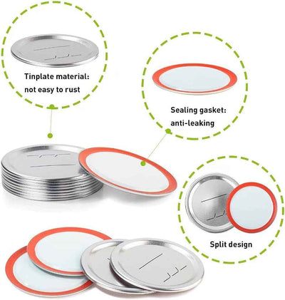 50-Count 70Mm Regular Mouth Canning Lids for Ball, Kerr Jars, Wide Canning Lids 100% Fit Airtight for Regular Mouth Jars Leak Proof Rust-Proof Canning Jar Lids for Homemade Jam Pickles(50Pcs) - GG store